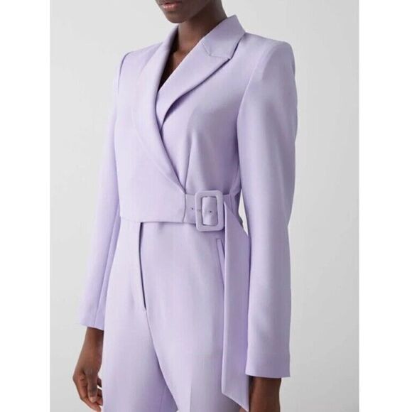 NWT & OTHER STORIES Structured Padded Shoulder Jumpsuit Lilac sz 6 - Picture 10 of 10